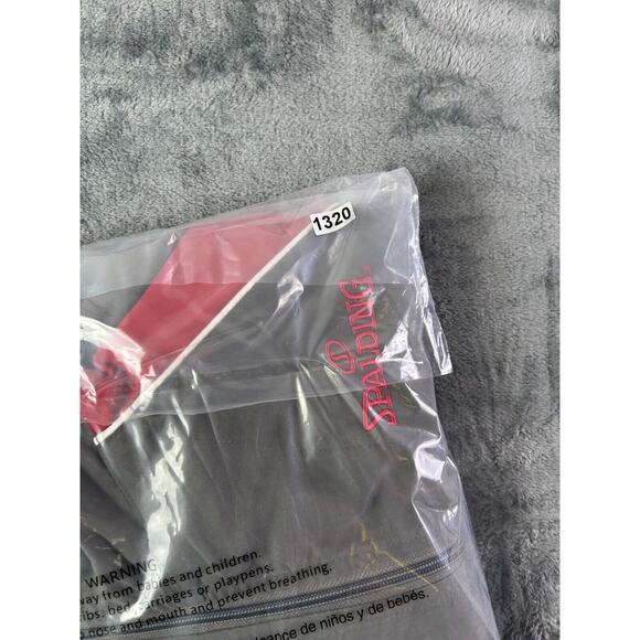 Spalding Mens Large Track Jacket Gray Red Full Zip Windbreaker Retro Y2K‎ 90s - Picture 7 of 7